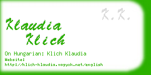 klaudia klich business card